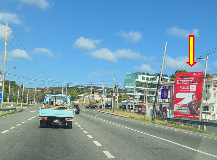 Cor of Wilson Road & Claude Noel Hwy for traffic heading West  20’ W x 30’ H