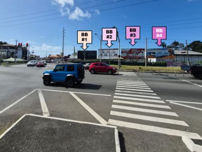 Intersection  of Wilson Road & Claude Noel Hwy for traffic heading West and South, BB#1, 2, 3 or 4 32ft W x12ft H