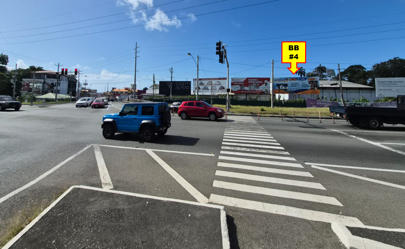Intersection  of Wilson Road & Claude Noel Hwy for traffic heading West and South, BB#4 32ft W x12ft H