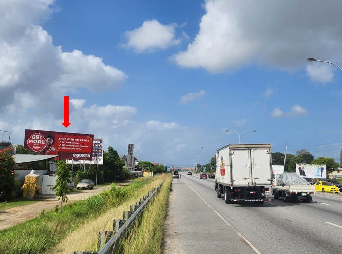 St. Augustine – for Westbound traffic, same side 40ft W x 16ft H