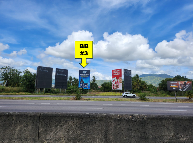 Aranguez- BB#3 for traffic heading West  BB#3 30ft H x 20ft W