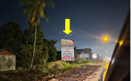 Chaguanas for traffic heading North 30ft H X 20ft W